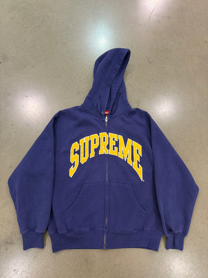 Supreme Crack Raglan Zip-Up Washed Navy