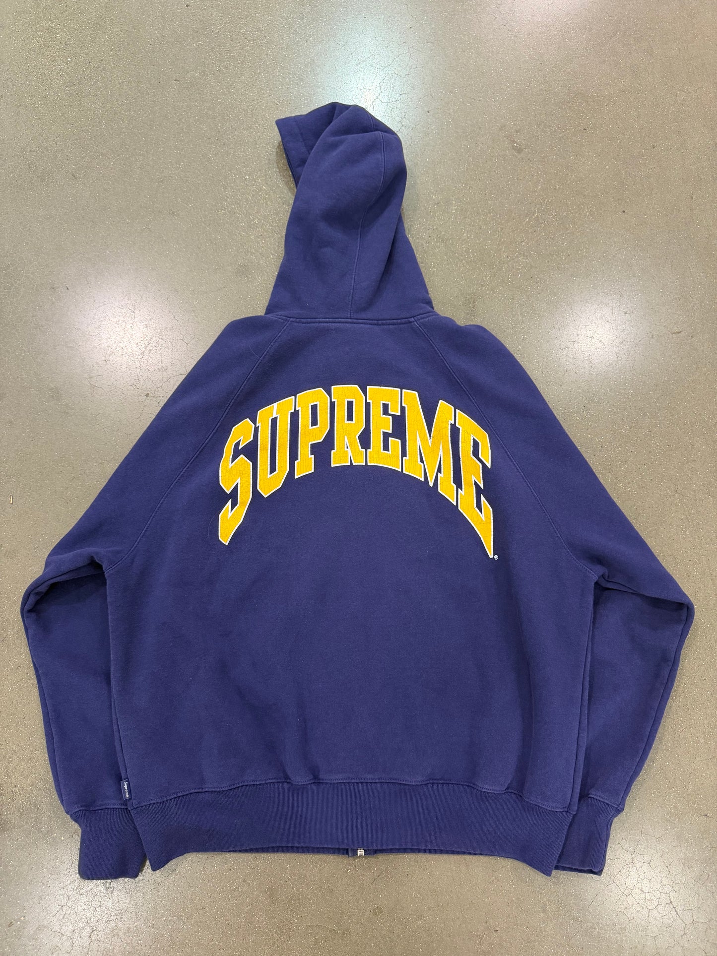 Supreme Crack Raglan Zip-Up Washed Navy