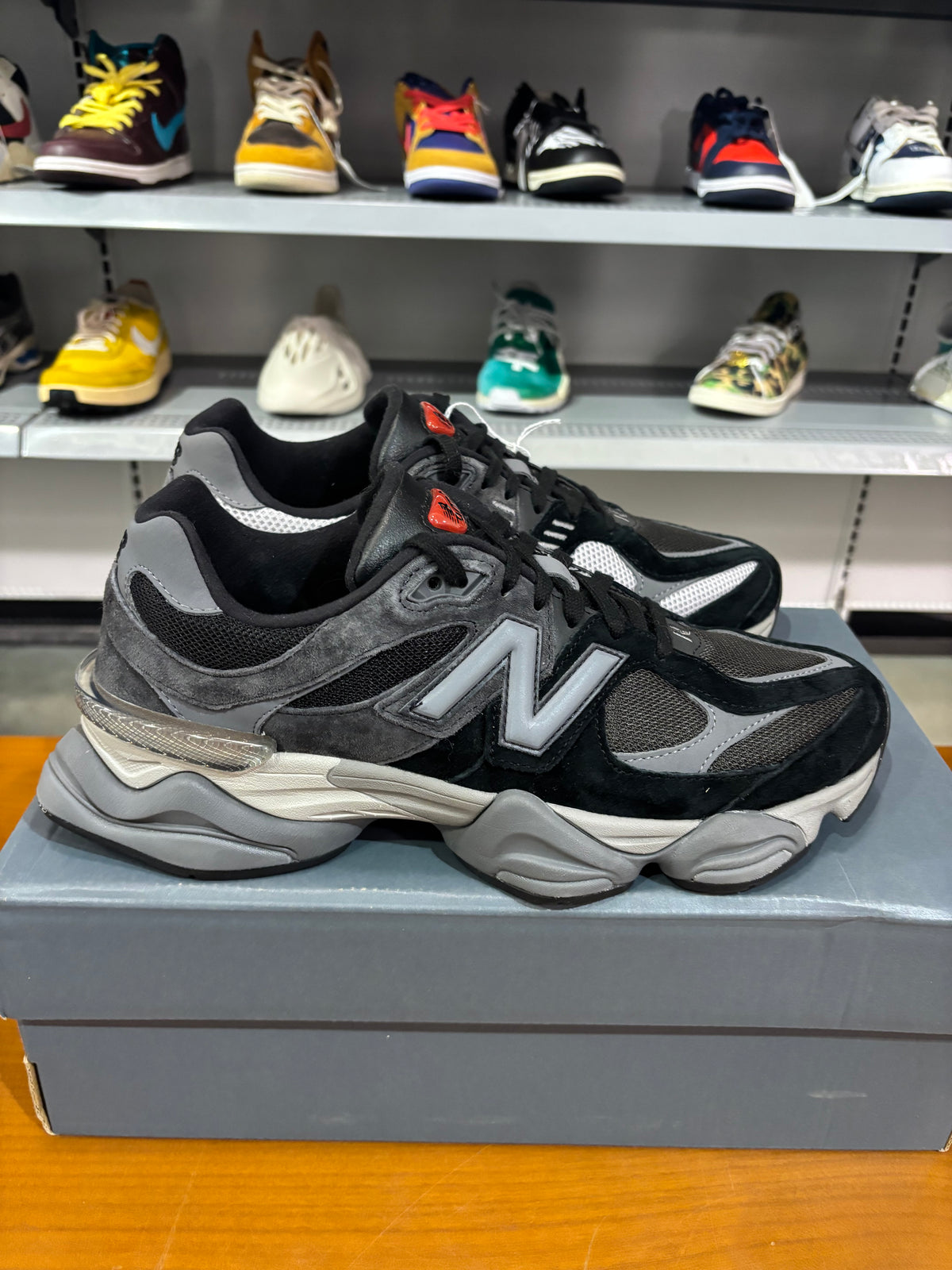 Preowned new balance 9060 Black Castlerock Grey