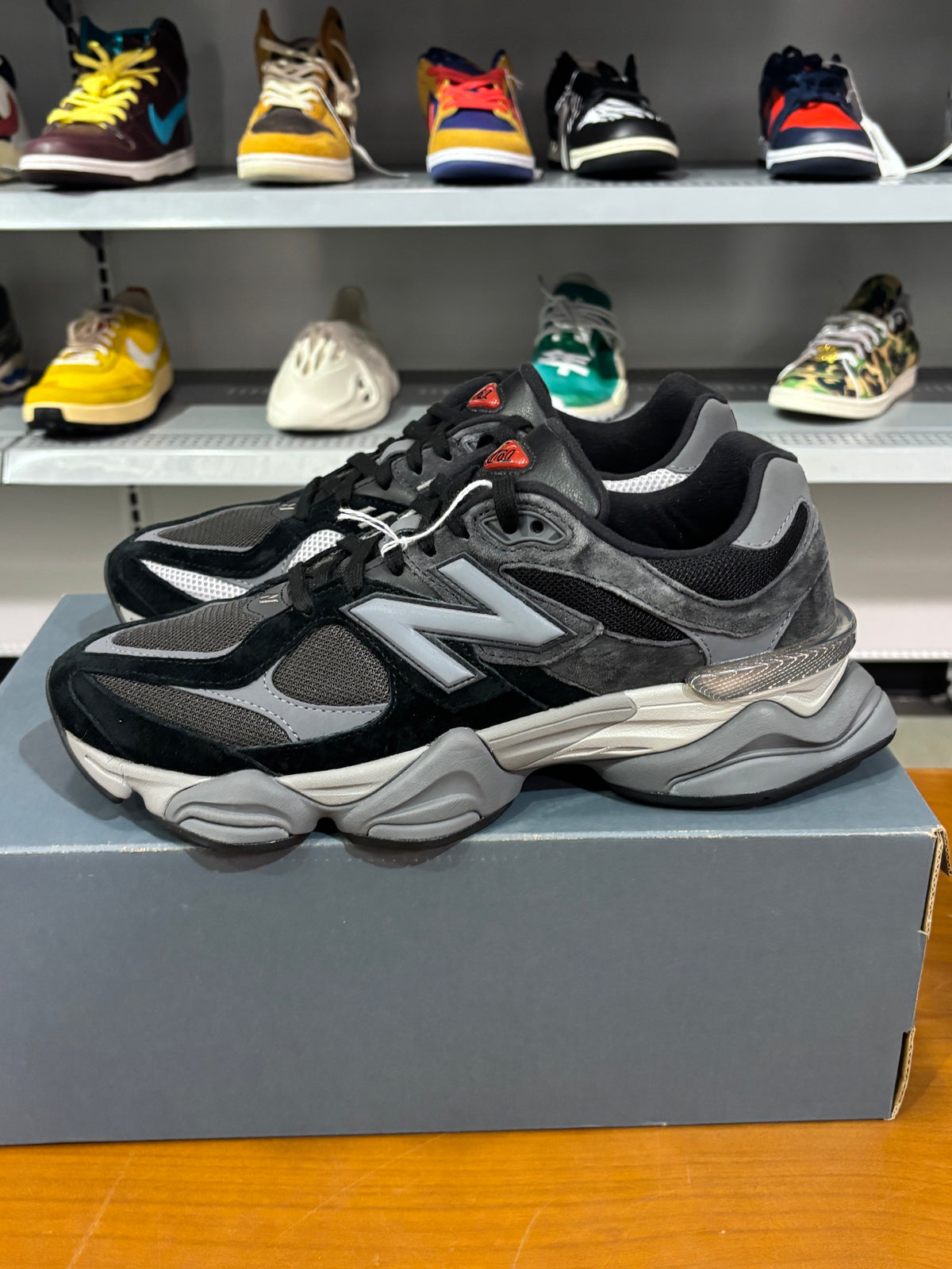 Preowned new balance 9060 Black Castlerock Grey