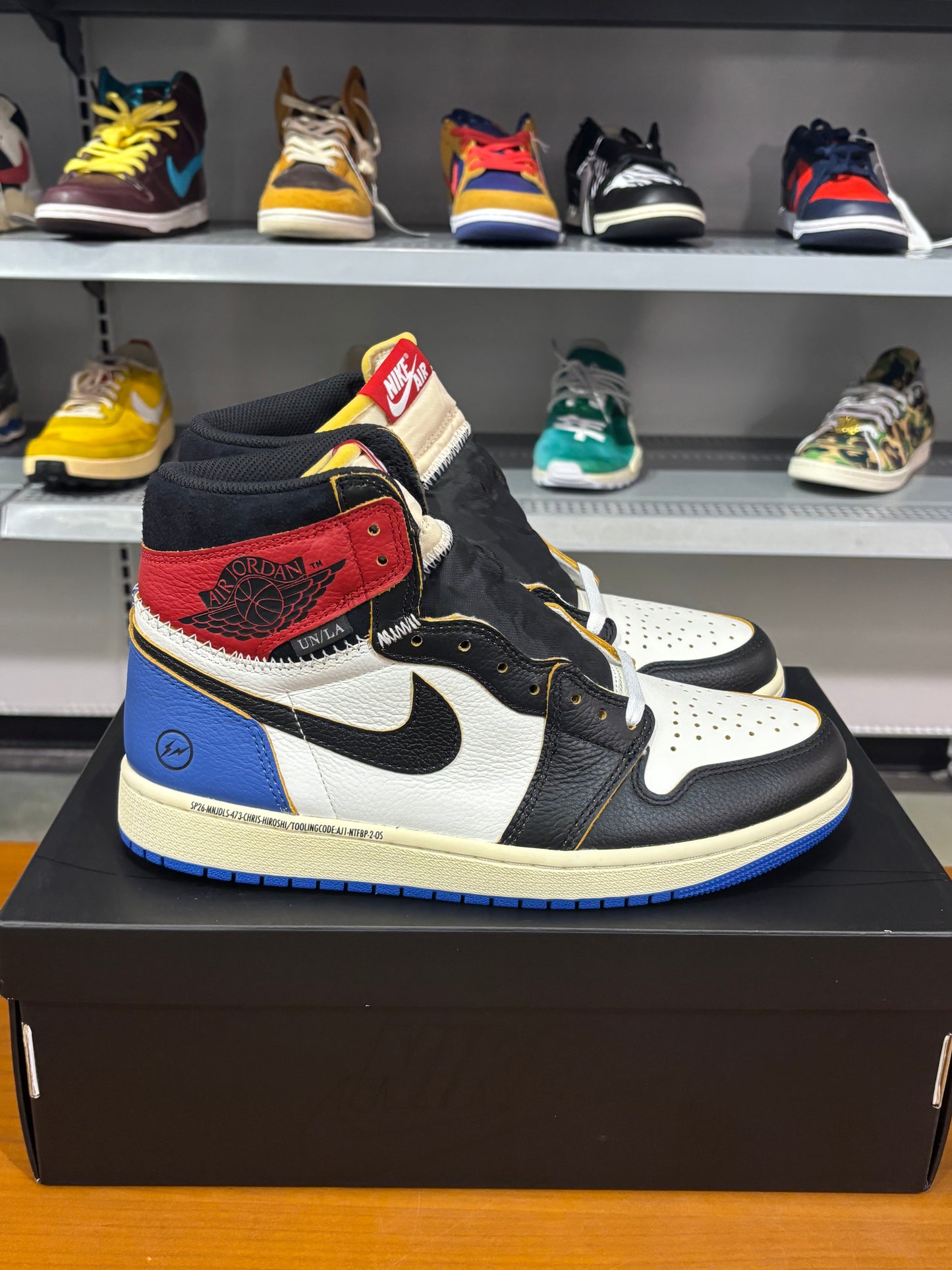 Air Jordan 1 High Fragment x Union LA Varsity Red Sport Royal
