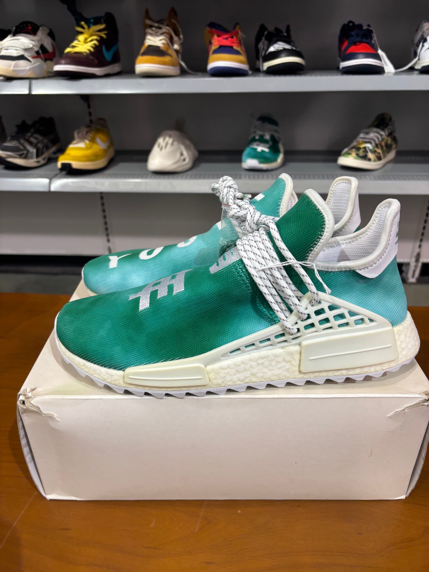 Preowned Adidas Pharrell NMD HU China Pack Youth Green