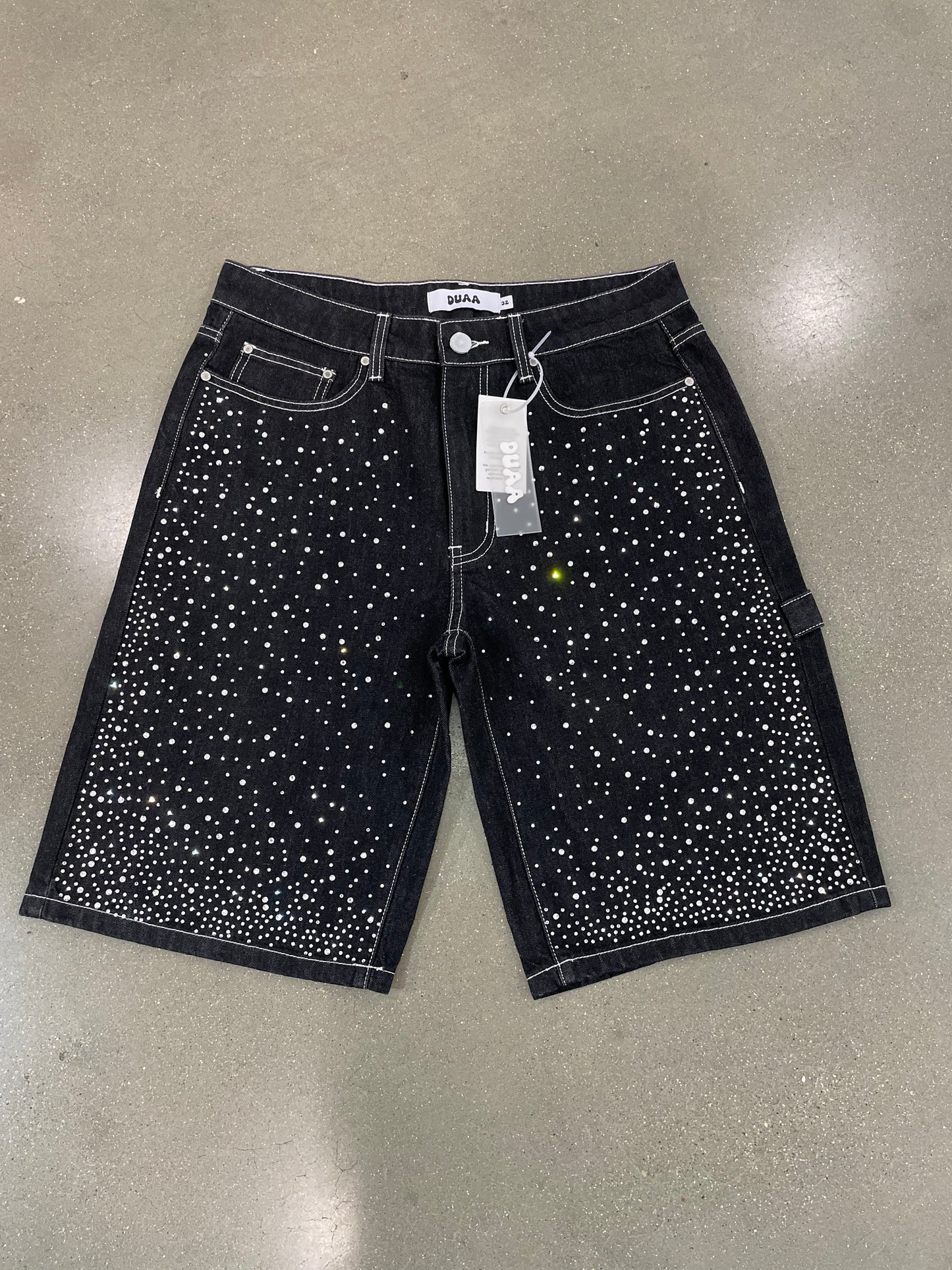 DUAA Studded Jorts Black