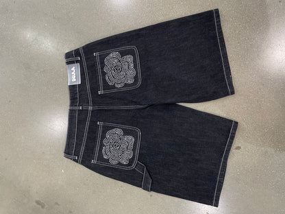 DUAA Studded Jorts Black