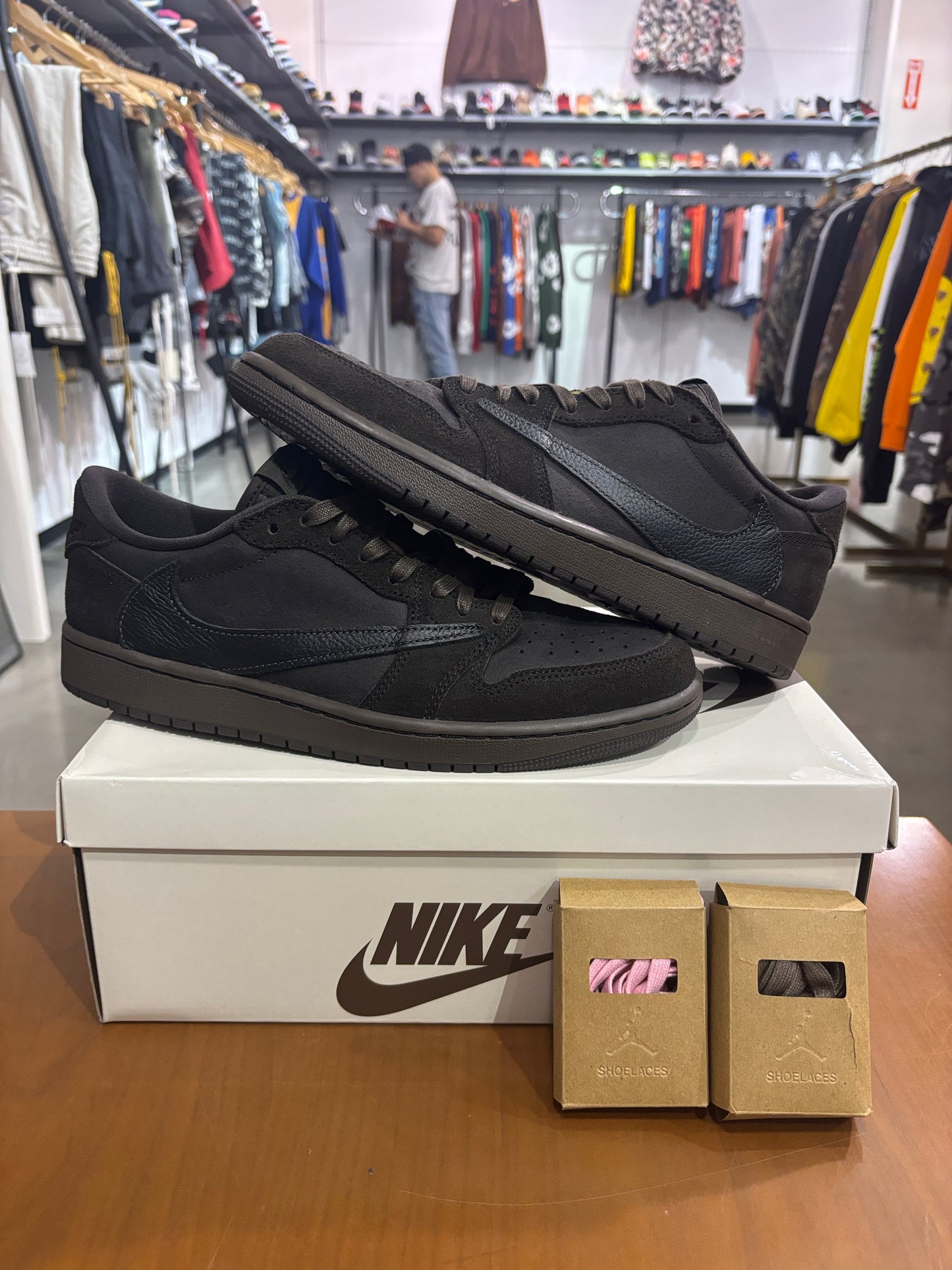 Preowned Air Jordan 1 Low Travis Scott Velvet Brown