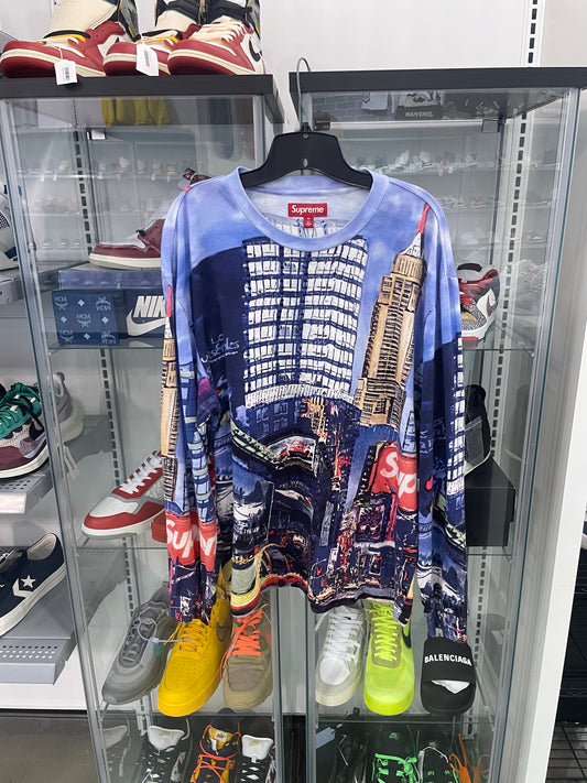 Preowned Supreme Skyline Sequin L/S Top