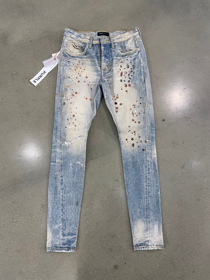 PO Purple P001 Jeans Cyanine Jewel Embellished