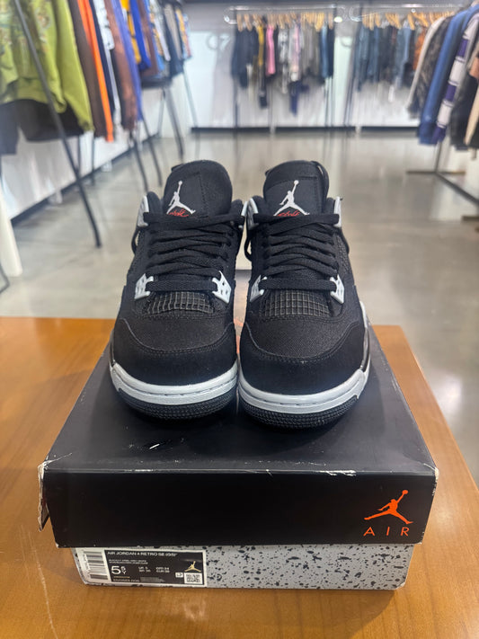 Air Jordan 4 Black Canvas