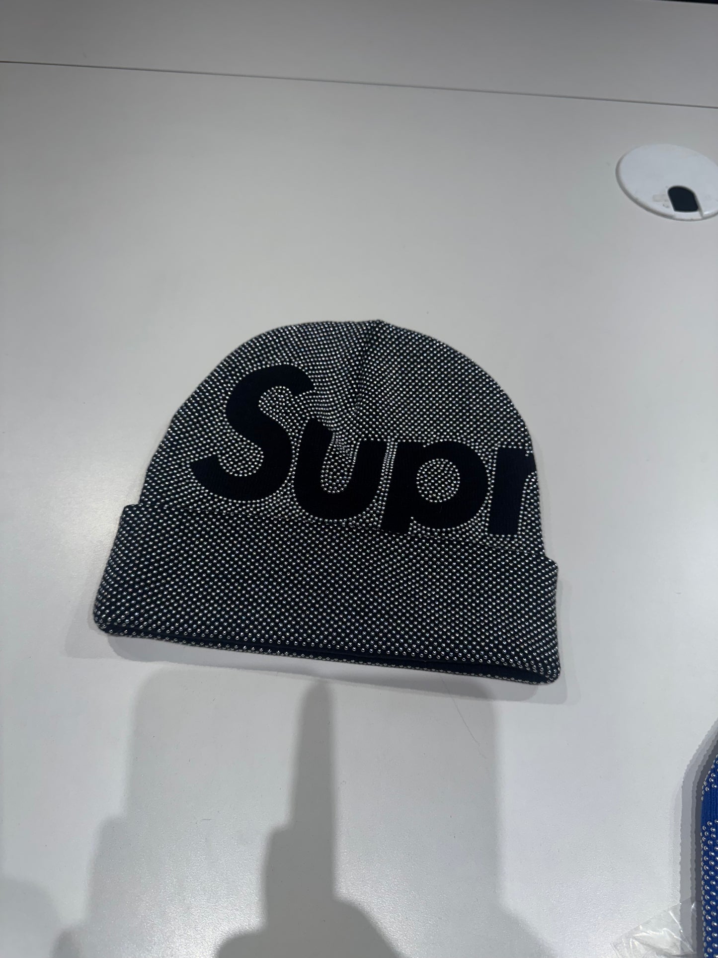 Supreme Studded Knockout Big Logo Beanie Black