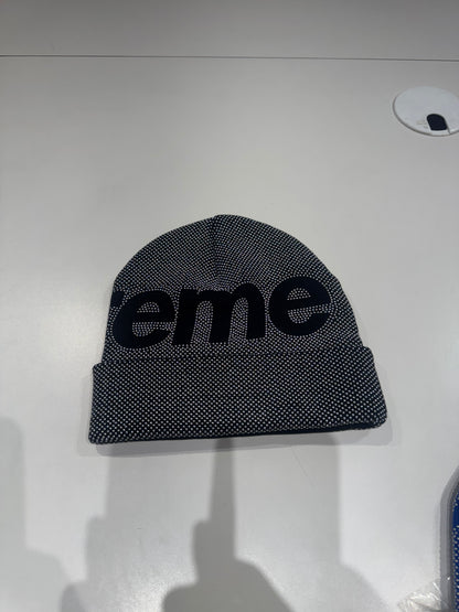 Supreme Studded Knockout Big Logo Beanie Black