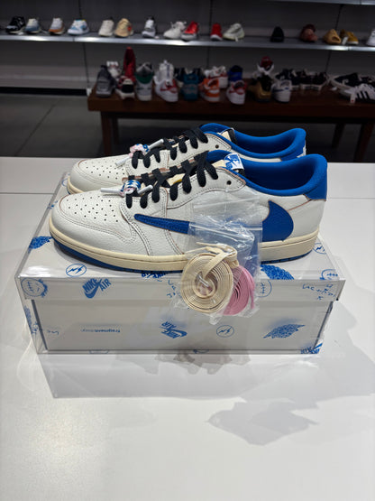 Travis Scott Air Jordan 1 Low Fragment Sail Military Blue
