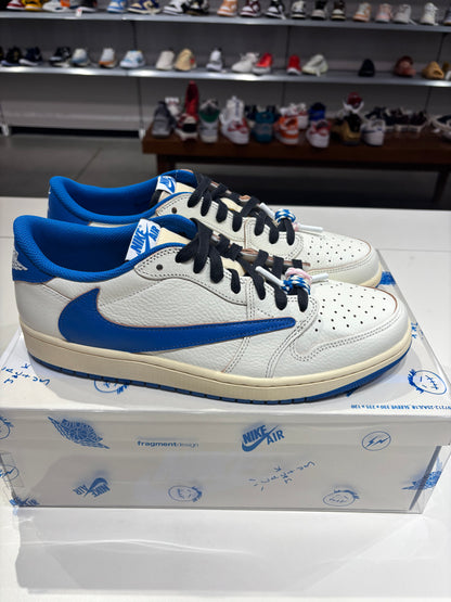 Travis Scott Air Jordan 1 Low Fragment Sail Military Blue