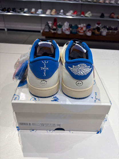 Travis Scott Air Jordan 1 Low Fragment Sail Military Blue