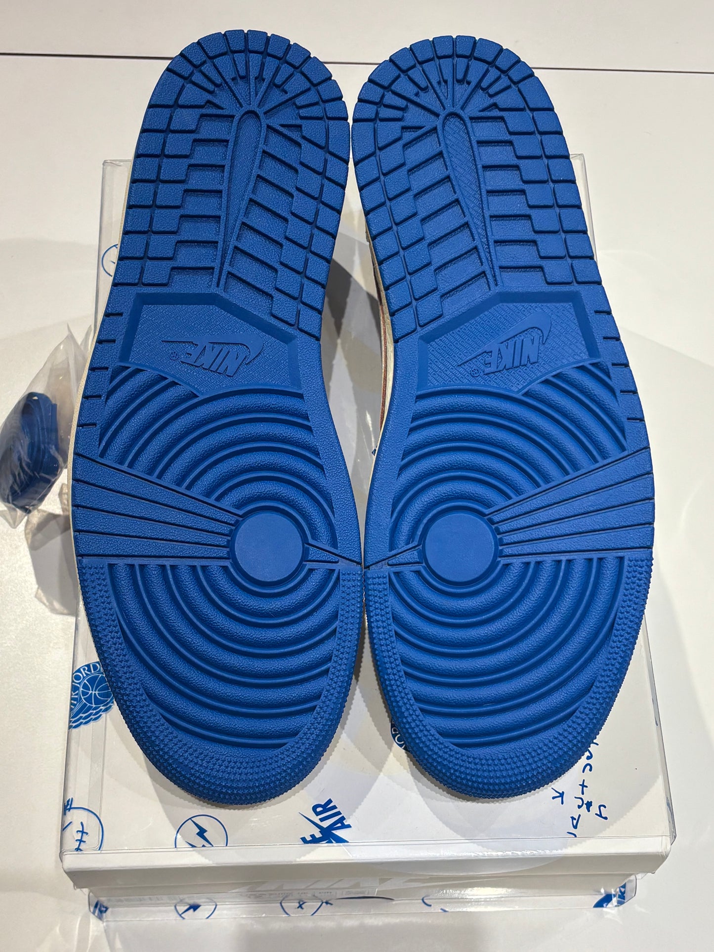 Travis Scott Air Jordan 1 Low Fragment Sail Military Blue