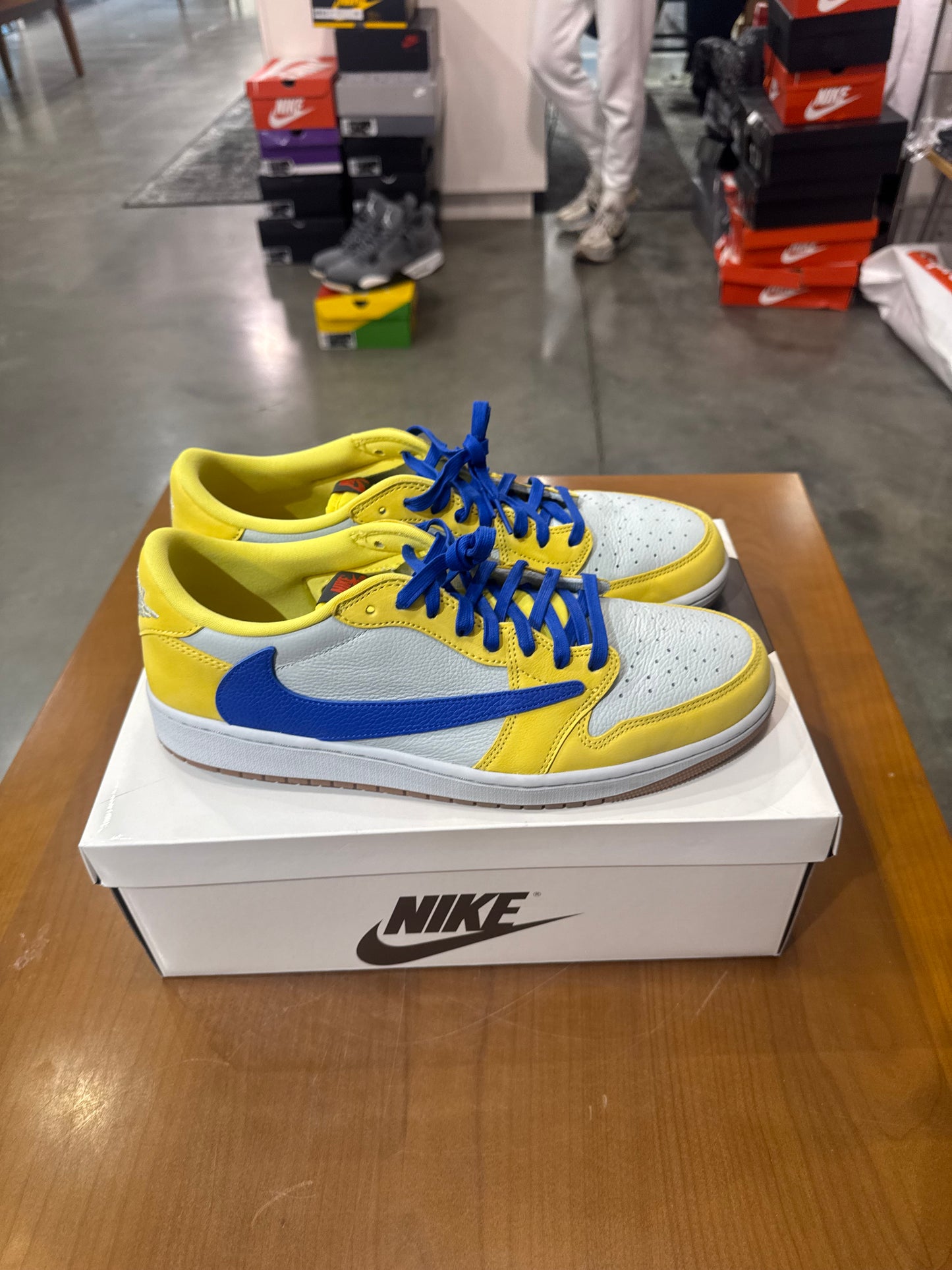 Preowned Travis Scott Air Jordan 1 Low Canary