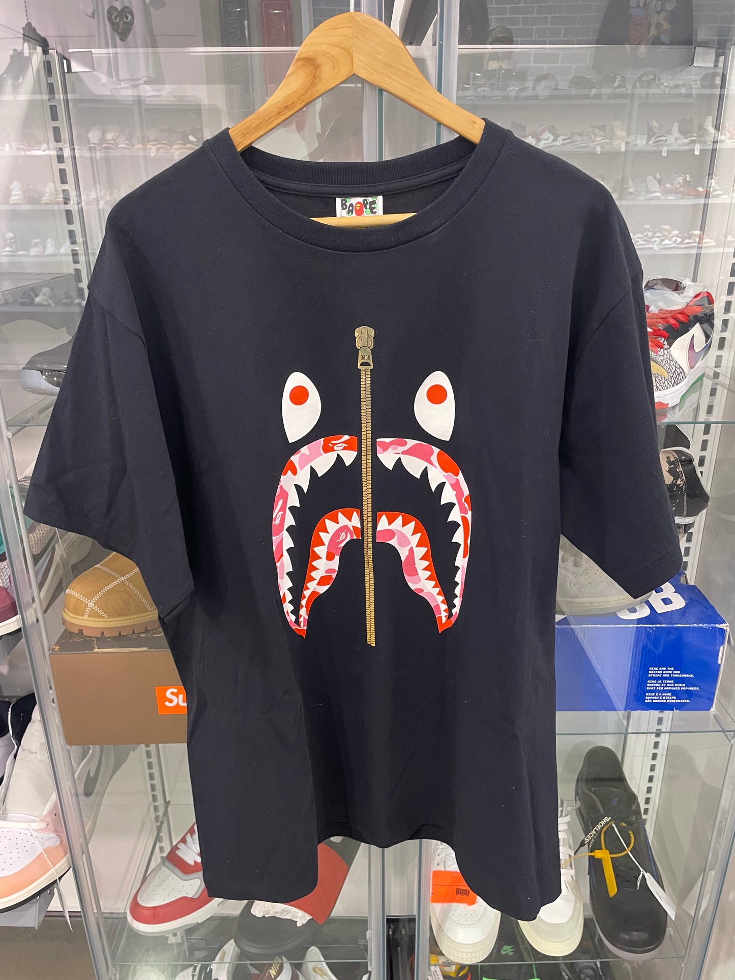 BAPE ABC Gold Zipp Shark Tee