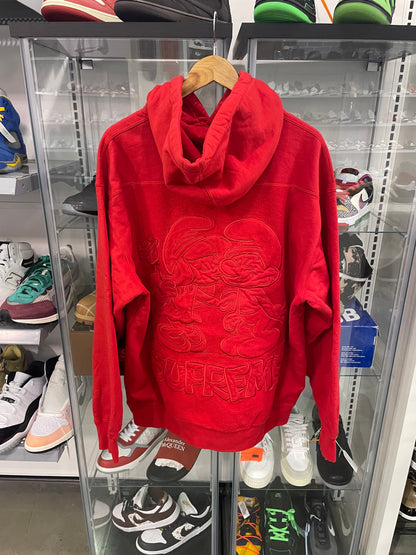 Supreme Smurfs Hooded Sweatshirt Red