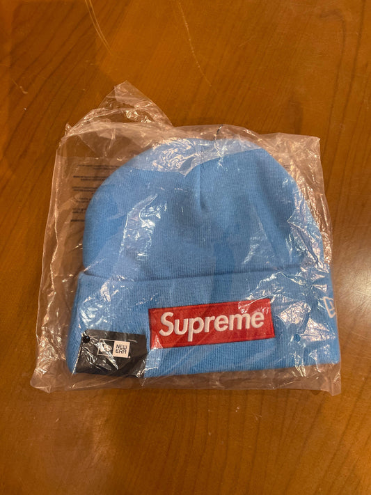 Supreme New Era Box Logo Beanie Cyan