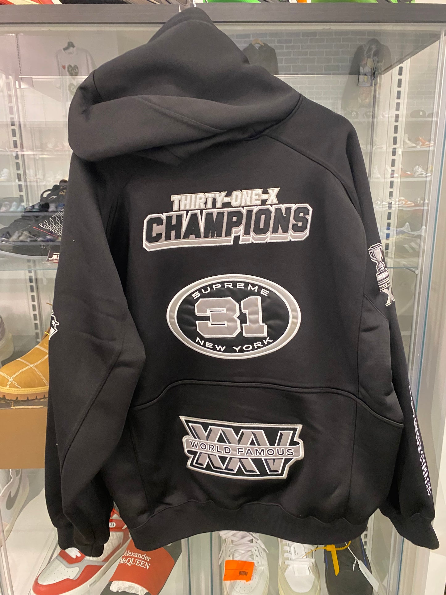 Supreme Football Zip Up Hooded Sweatshirt Black