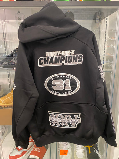 Supreme Football Zip Up Hooded Sweatshirt Black