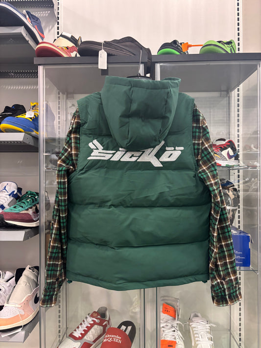 SICKO Hybrid Puffer Flannel Jacket Forest Green
