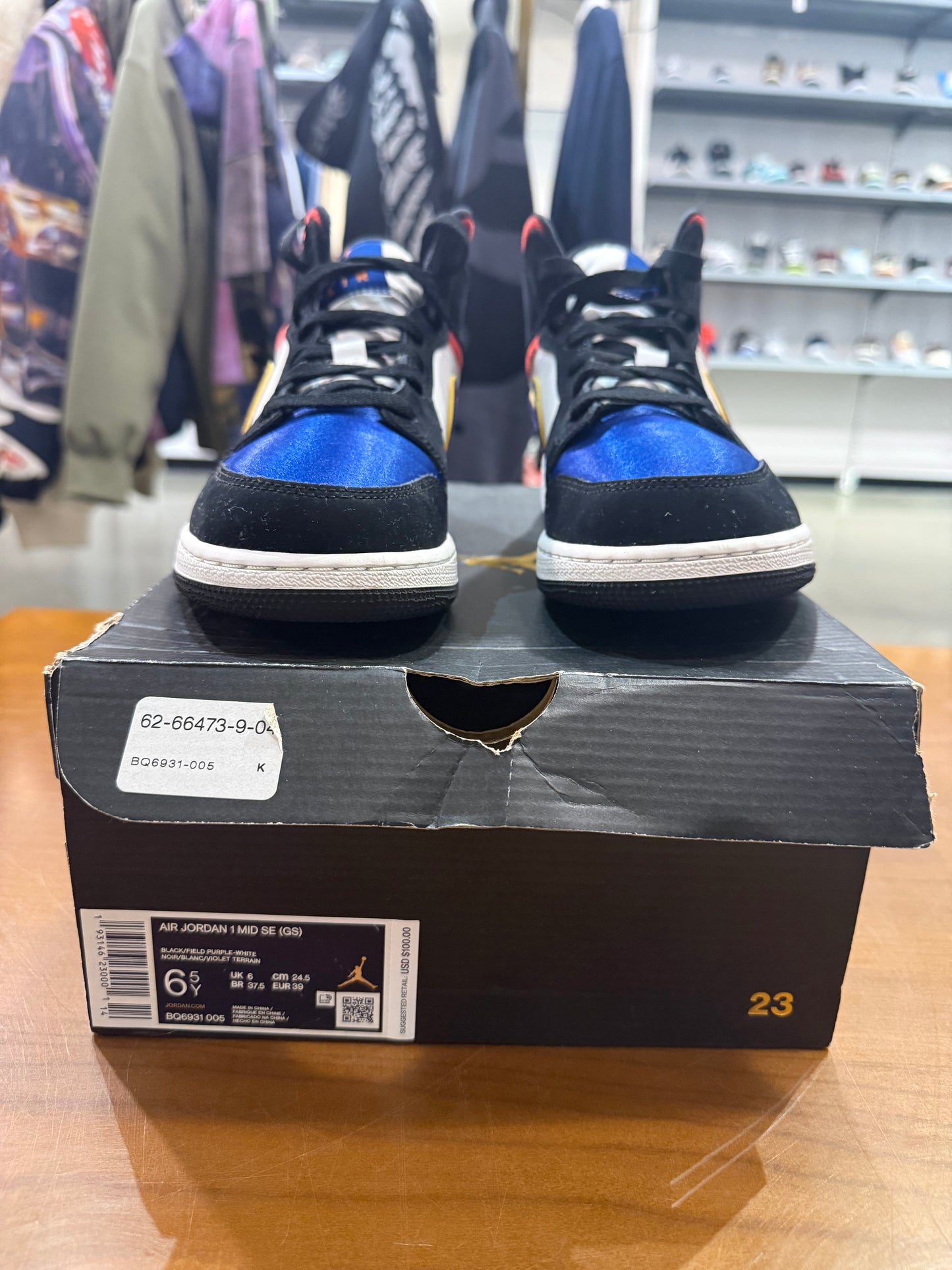 Preowned Air Jordan 1 Mid Lakers Top 3