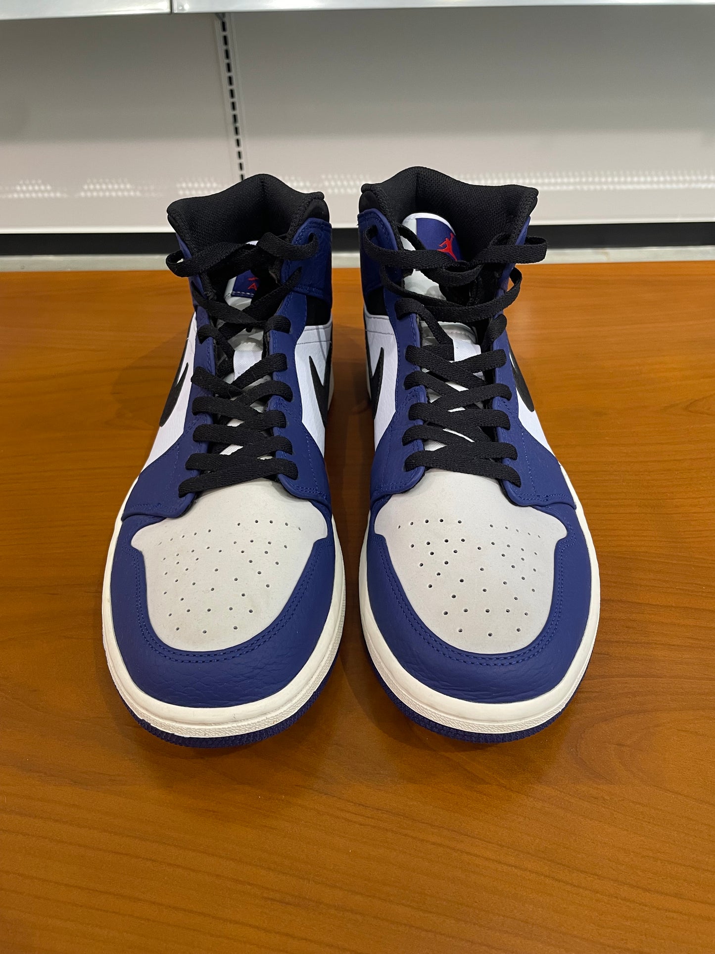 Preowned Air Jordan 1 Mid Deep Royal Blue Black