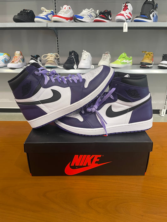 Preowned Air Jordan 1 High Court Purple White