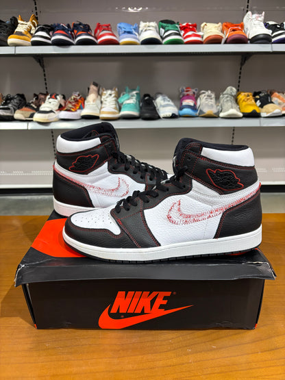 Preowned Air Jordan 1 Defiant White Black Gym Red