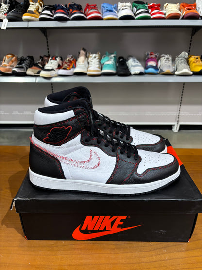 Preowned Air Jordan 1 Defiant White Black Gym Red