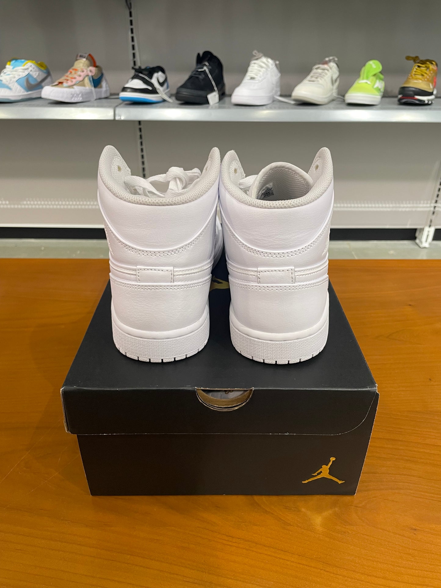 Preowned Air Jordan 1 Mid Triple White