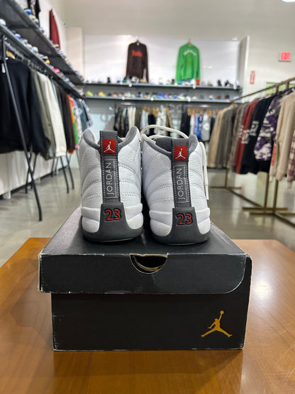 Preowned Air Jordan 12 White Dark Grey