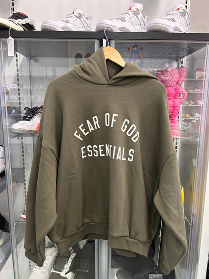 Fear of God Essentials Hoodie Military