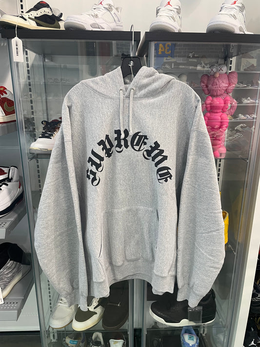 Supreme Printed Arc Hooded Sweatshirt Heather Grey