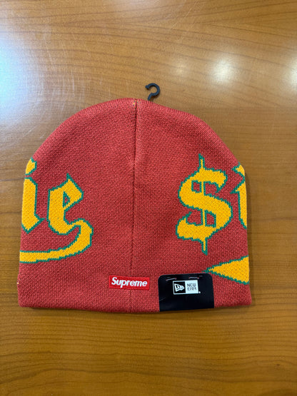 Supreme New Era Accent Beanie Cardinal