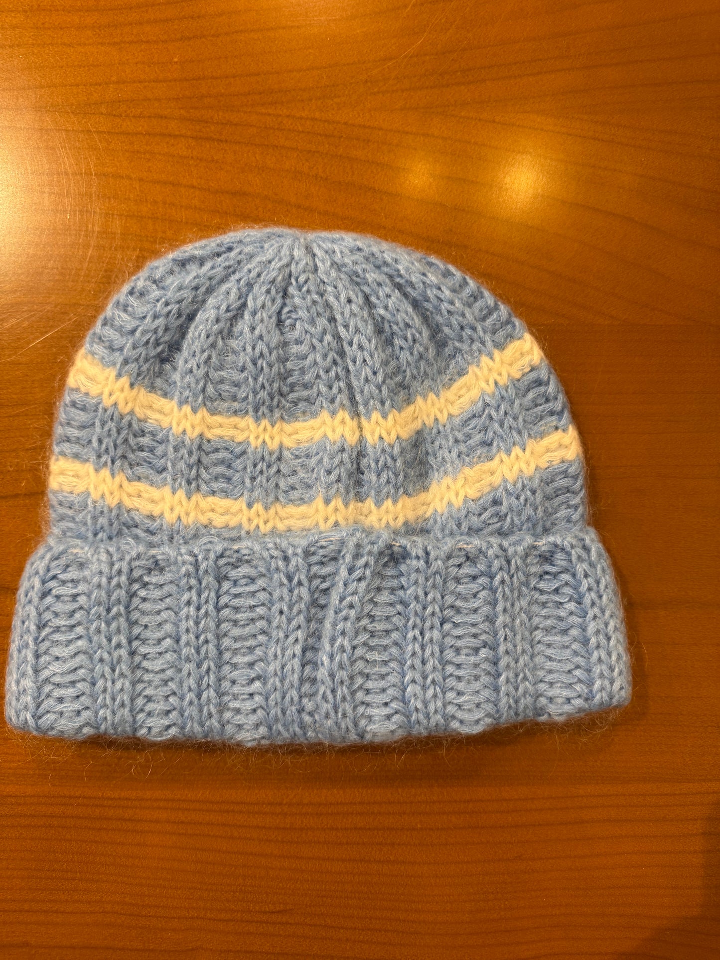 Supreme Brushed Stripe Beanie Light Blue