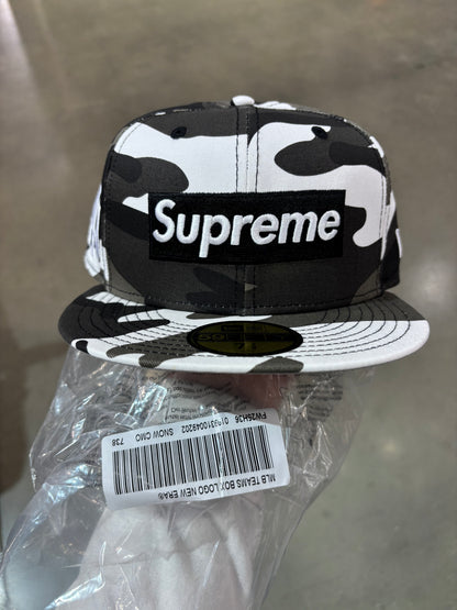 Supreme MLB Teams Box Logo New Era Cap Black Snow Camo