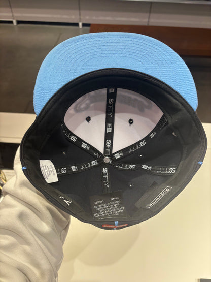 Preowned Supreme New Era Piping Script Logo Cap Navy