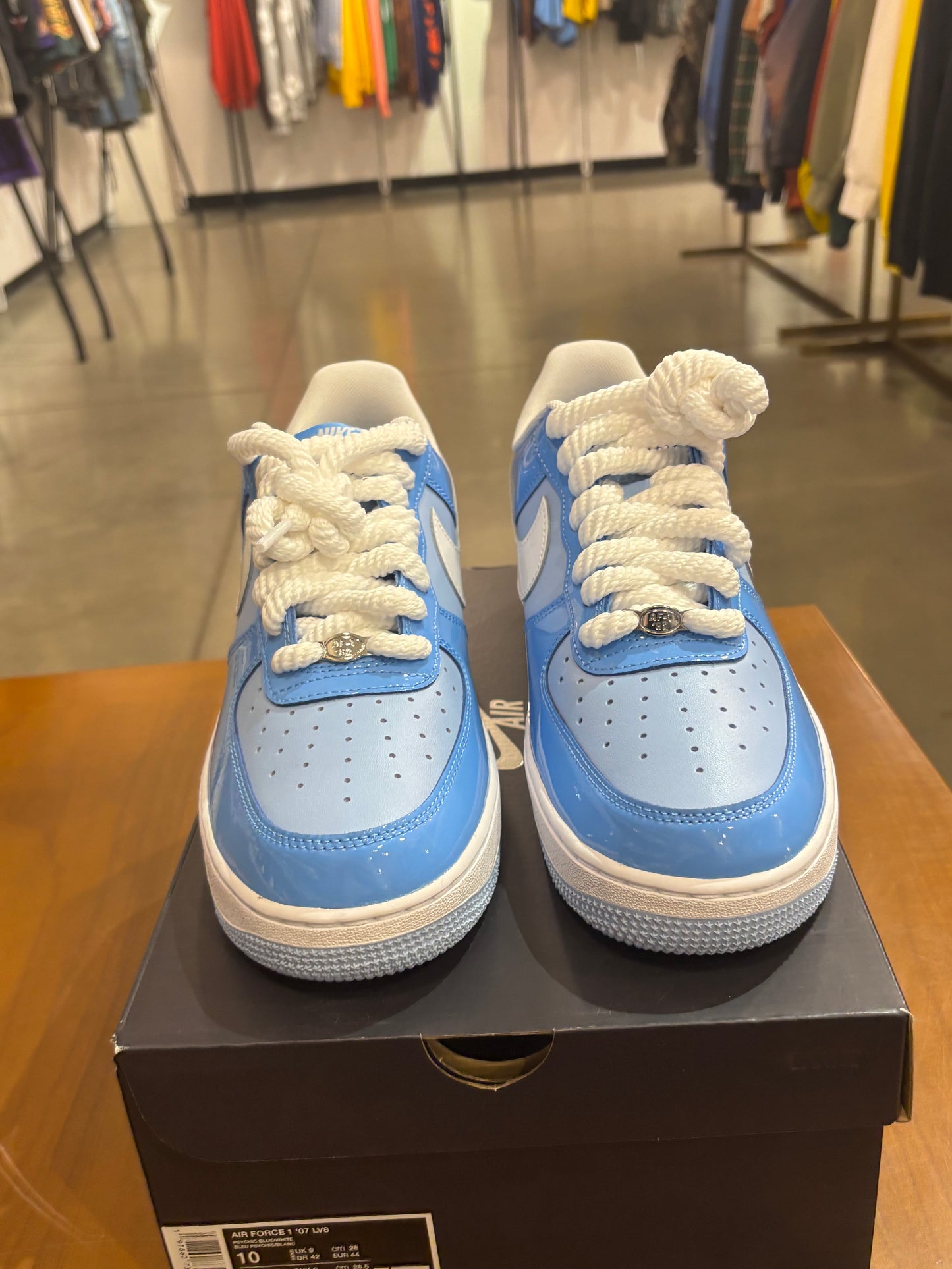 Nike Air Force 1 Low '07 LV8 Psychic Blue White Patent