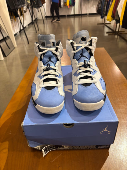 Preowned Air Jordan 6 UNC White