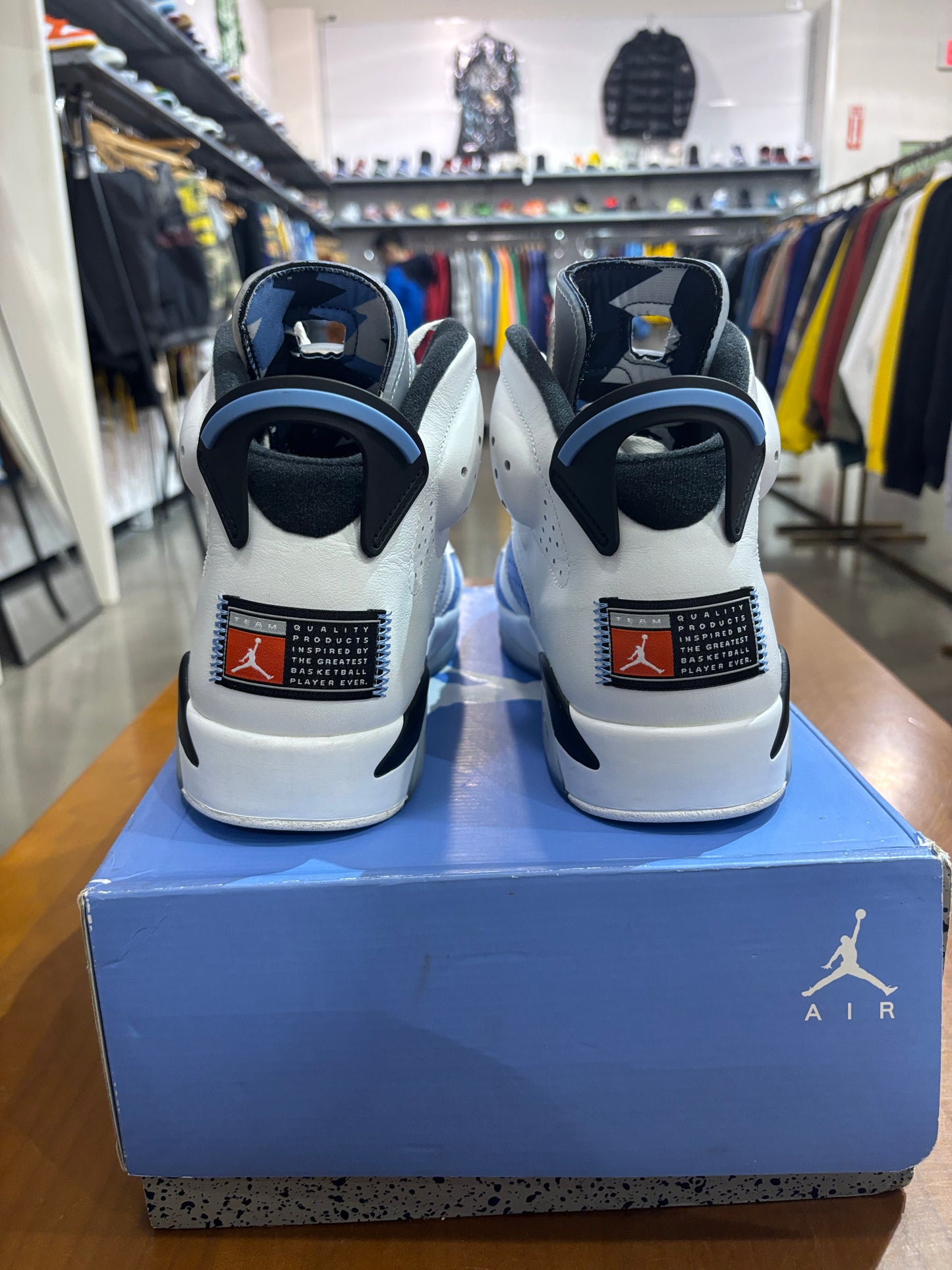Preowned Air Jordan 6 UNC White