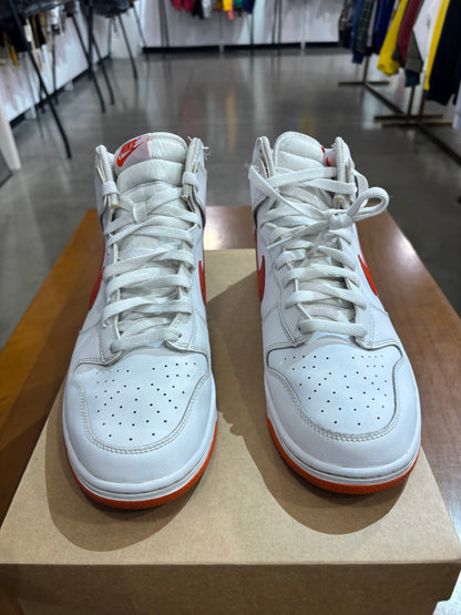 Preowned Nike Dunk High White Picante Red