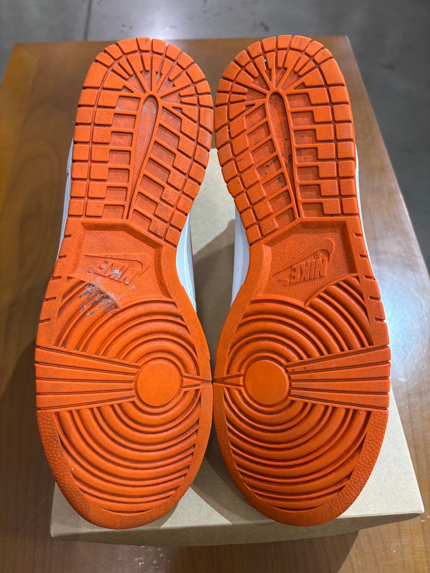 Preowned Nike Dunk High White Picante Red