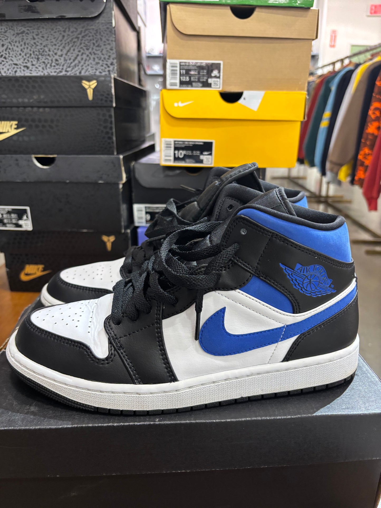 Preowned Air Jordan 1 Mid White Racer Blue