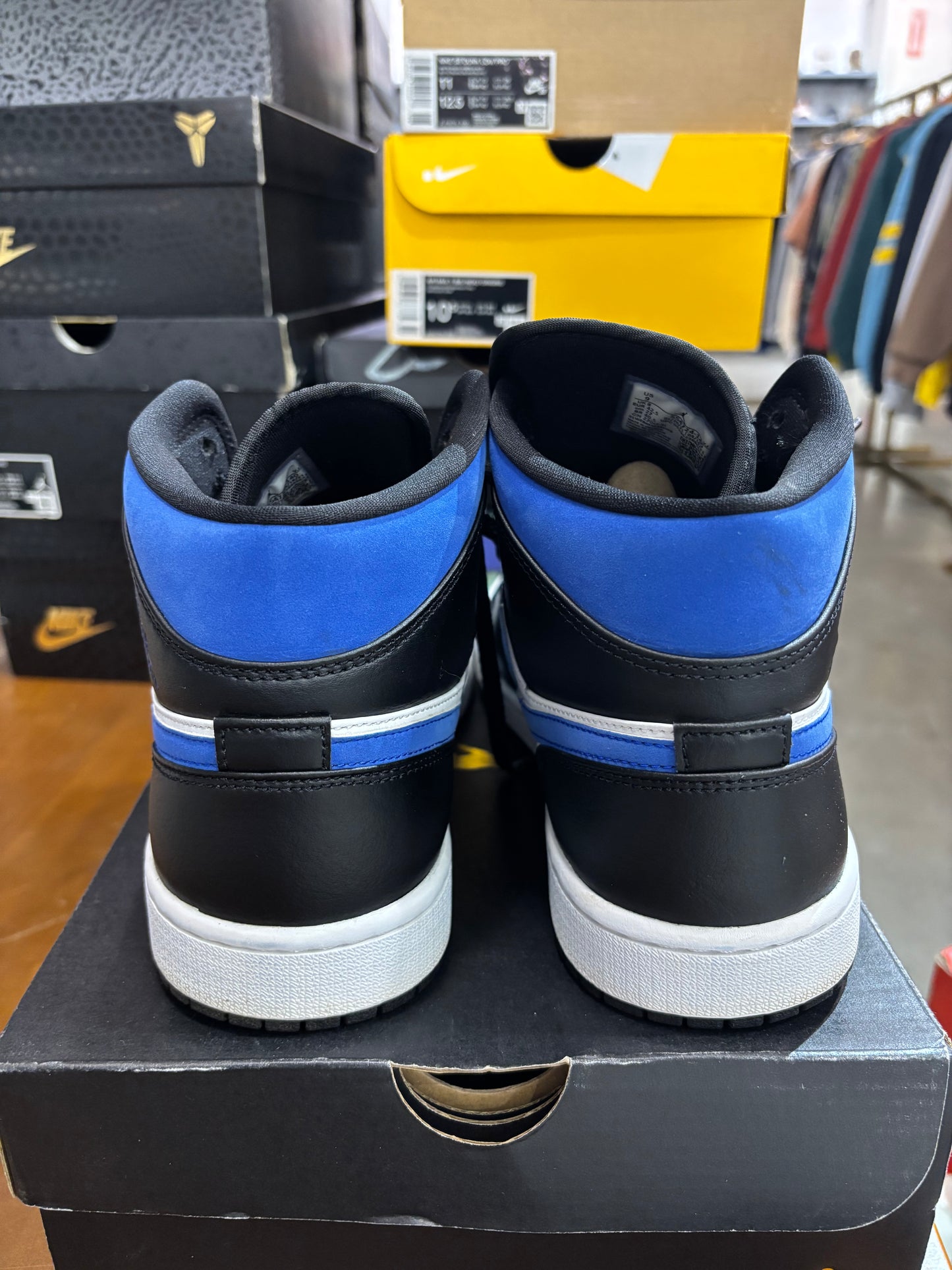 Preowned Air Jordan 1 Mid White Racer Blue