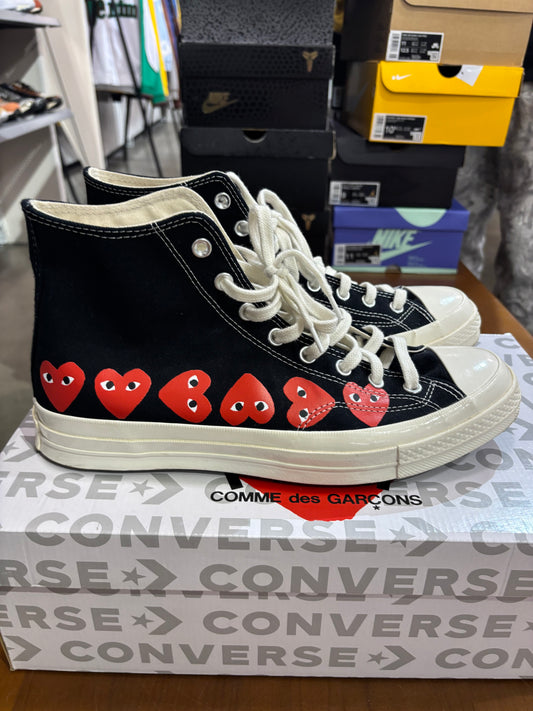 Preowned Converse Chuck Taylor Comme Des Garcons Muliti Heart Black