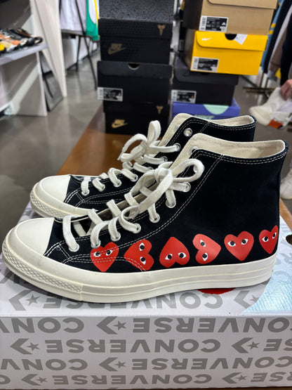 Preowned Converse Chuck Taylor Comme Des Garcons Muliti Heart Black