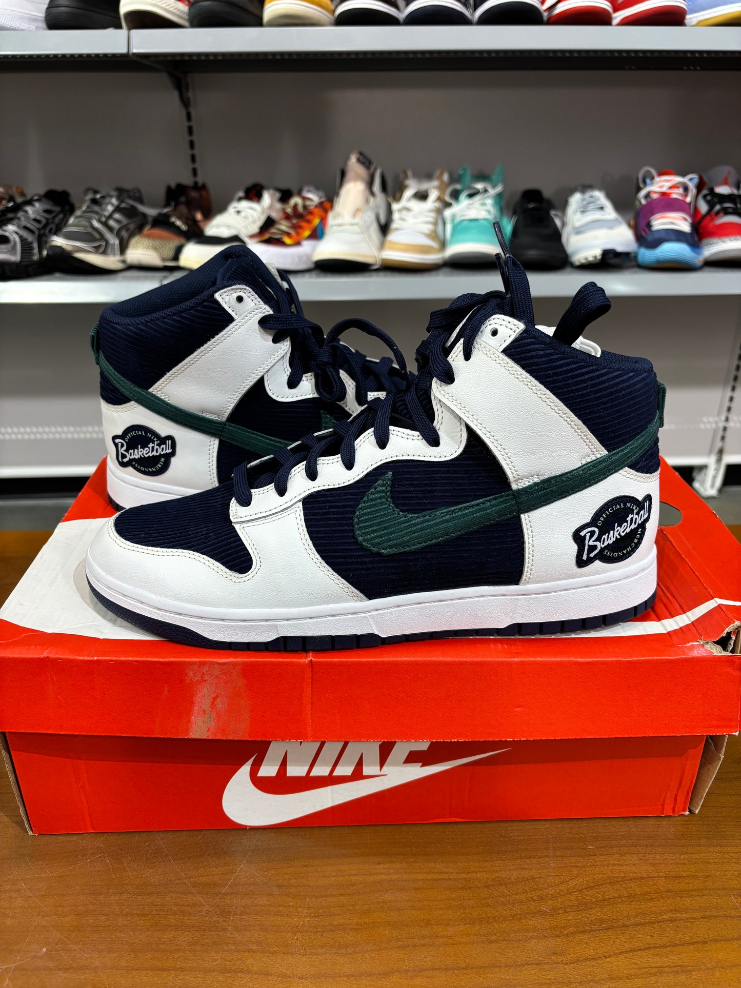 Nike Dunk High Sports Specialties White Navy