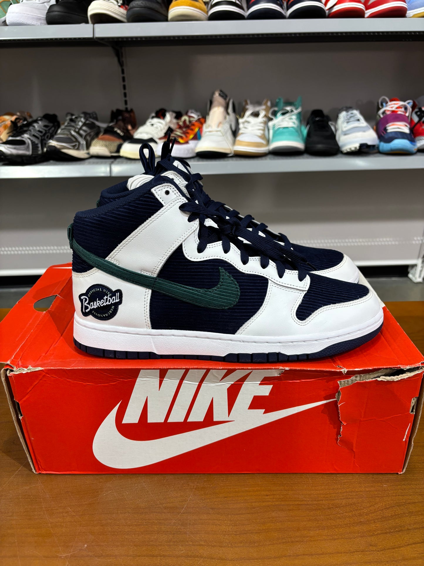 Nike Dunk High Sports Specialties White Navy