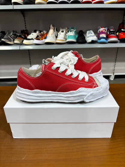 Preowned Maison Mihara Yasuhiro Hank OG Sole Canvas Low Red